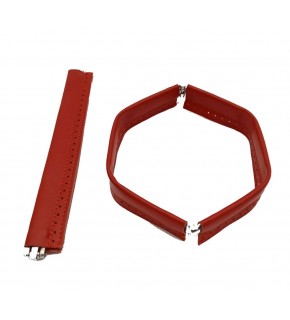 Çanta Aksesuar Kırmızı Renk Derili Metal Çanta Ağzı 24 Cm