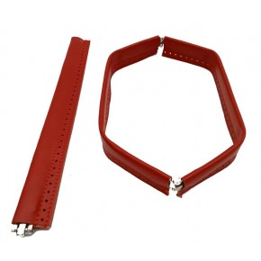 Çanta Aksesuar Kırmızı Renk Derili Metal Çanta Ağzı 30 Cm