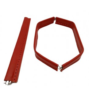 Çanta Aksesuar Kırmızı Renk Derili Metal Çanta Ağzı 30 Cm