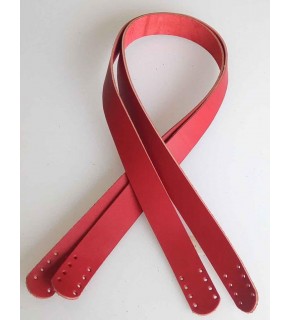 Çanta Aksesuar Kırmızı Renk Gerçek Deri 70X2.3 Cm Çift Sap