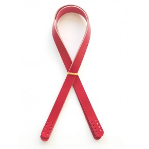 Çanta Aksesuar Kırmızı Renk Gerçek Deri 70X2 Cm Çift Sap