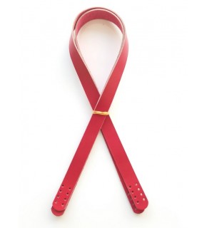 Çanta Aksesuar Kırmızı Renk Gerçek Deri 70X2 Cm Çift Sap