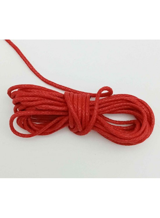 Çanta Aksesuar Kırmızı Renk Mumlu Koton İp 5 Metre