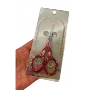 Çanta Aksesuar  Kırmızı Renk Vintage Makas 11 cm