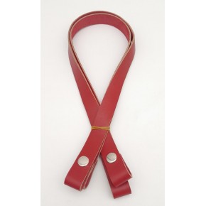 Çanta Aksesuar Kırmızı Tek Kat Gerçek Deri Çıtçıtlı Çanta Sapı Gümüş Metalli