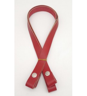 Çanta Aksesuar Kırmızı Tek Kat Gerçek Deri Çıtçıtlı Çanta Sapı Gümüş Metalli