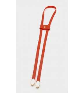 Çanta Aksesuar Kırmızı Tek Kat Suni Deri Büzgü Light Gold Metalli