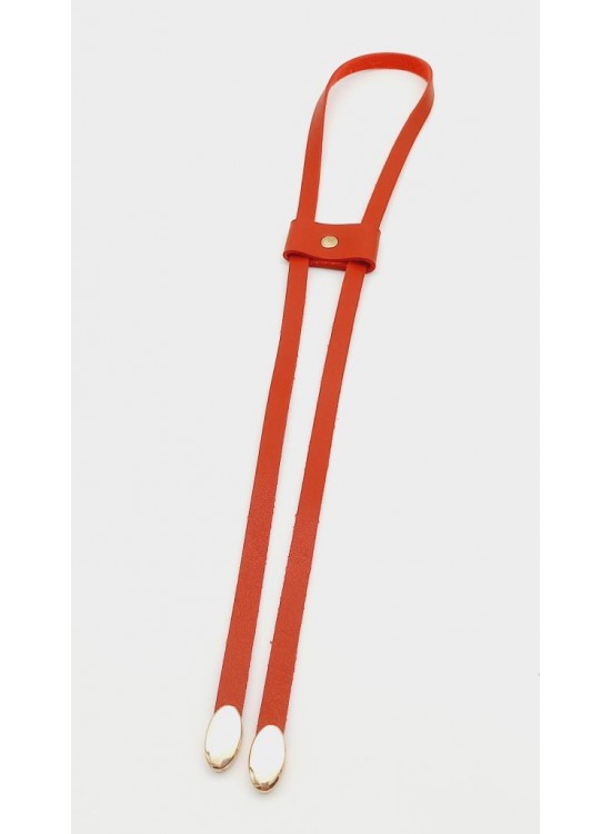 Çanta Aksesuar Kırmızı Tek Kat Suni Deri Büzgü Light Gold Metalli