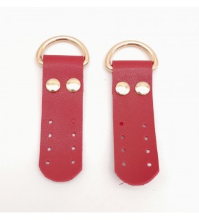 Çanta Aksesuar Kırmızı Tek Kat Suni Deri Sapucu Böce Light Gold Metalli