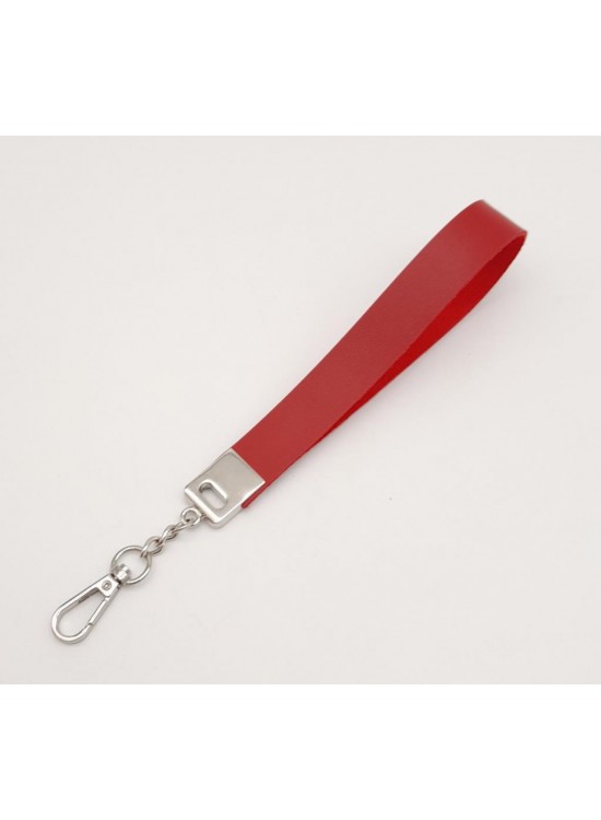 Çanta Aksesuar Kırmızı Tek Kat Suni Deri Zincirli Elcik Gümüş Metal