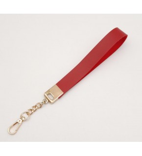 Çanta Aksesuar Kırmızı Tek Kat Suni Deri Zincirli Elcik Light Gold Metal