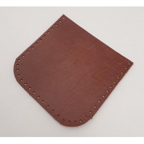 Çanta Aksesuar Kızıl Kahve Gerçek Deri 12x12 cm Oval Kenar Cep