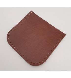 Çanta Aksesuar Kızıl Kahve Gerçek Deri 12x12 cm Oval Kenar Cep