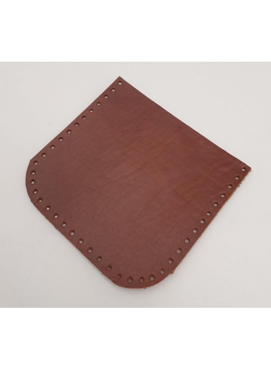 Çanta Aksesuar Kızıl Kahve Gerçek Deri 12x12 cm Oval Kenar Cep