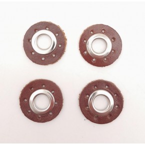 Çanta Aksesuar Kızıl Kahve Gerçek Derili 4 lü Kuşgözü Gümüş