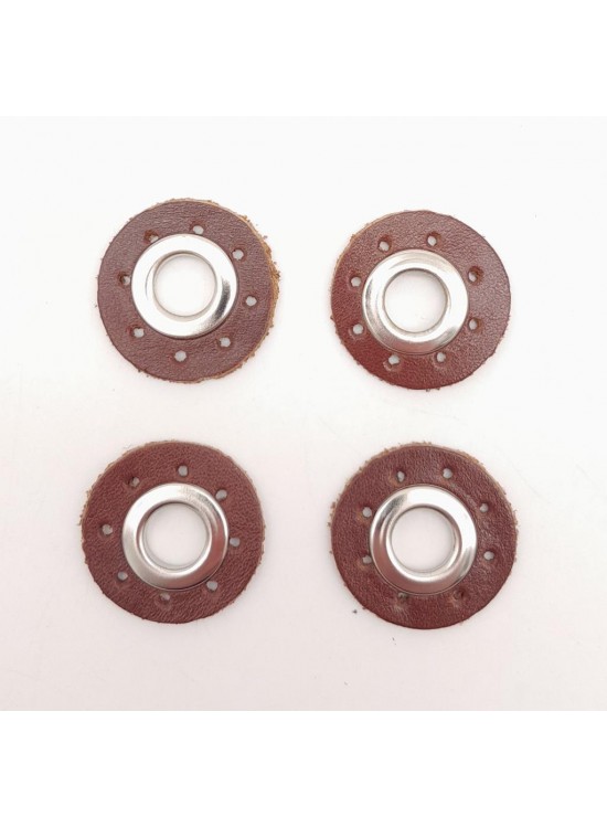 Çanta Aksesuar Kızıl Kahve Gerçek Derili 4 lü Kuşgözü Gümüş