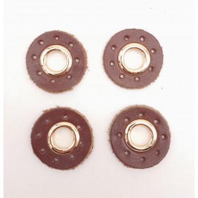 Çanta Aksesuar Kızıl Kahve Gerçek Derili 4 lü Kuşgözü Light Gold