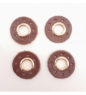 Çanta Aksesuar Kızıl Kahve Gerçek Derili 4 lü Kuşgözü Light Gold