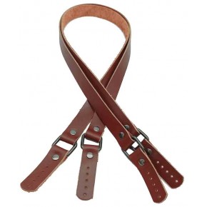 Çanta Aksesuar Kızıl Kahve Karedört Model Gerçek Deri Çanta Sapı (Füme Metal)