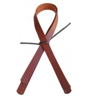 Çanta Aksesuar Kızıl Kahve Renk Gerçek Deri 70X2.3 Cm Çift Sap