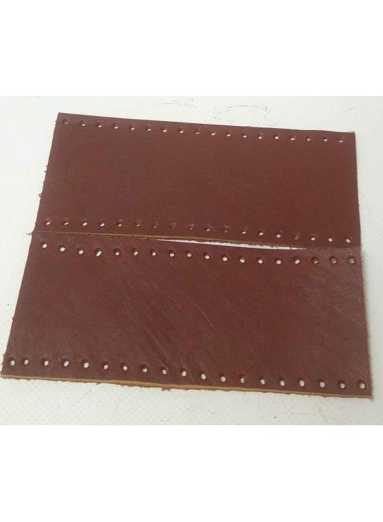 Çanta Aksesuar Kızıl Kahve Renk Gerçek Deri Tutma Sapı 15X6 Cm Simit Sap