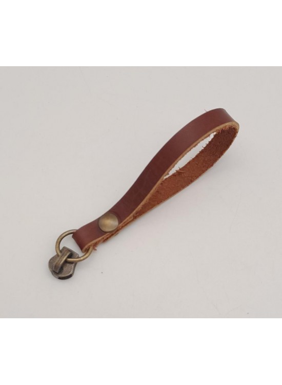 Çanta Aksesuar Kızıl Kahve Renk Gerçek Derili Antik Döngülü Fermuar Başı