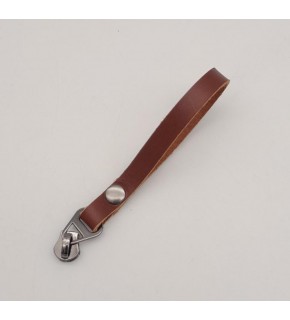 Çanta Aksesuar Kızıl Kahve Renk Gerçek Derili Füme Döngülü Fermuar Başı