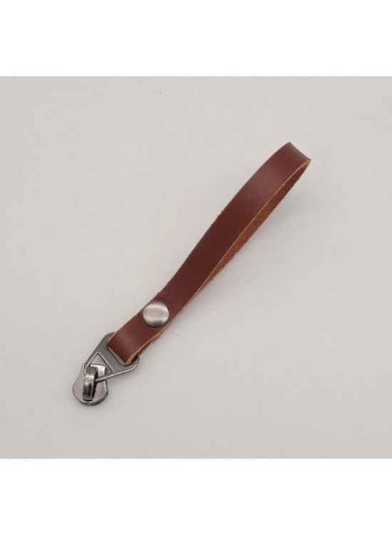 Çanta Aksesuar Kızıl Kahve Renk Gerçek Derili Füme Döngülü Fermuar Başı