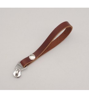 Çanta Aksesuar Kızıl Kahve Renk Gerçek Derili Gümüş Döngülü Fermuar Başı