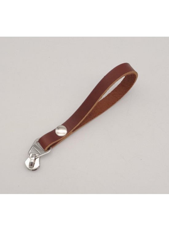 Çanta Aksesuar Kızıl Kahve Renk Gerçek Derili Gümüş Döngülü Fermuar Başı