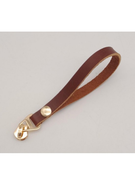 Çanta Aksesuar Kızıl Kahve Renk Gerçek Derili Light Gold Döngülü Fermuar Başı