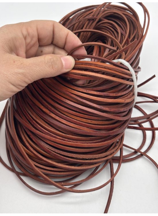 Çanta Aksesuar Kızıl Taba Renk Gerçek Deri 3 mm Şerit Deri İp 2 Metre Çanta Aksesuar Kızıl Taba Renk Gerçek Deri 3 mm Şerit Deri İp 2 Metre