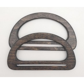 Çanta Aksesuar Köprülü D Model 8.5x15 cm Haki Renk Ahşap Çanta Sapı