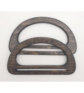 Çanta Aksesuar Köprülü D Model 8.5x15 cm Haki Renk Ahşap Çanta Sapı