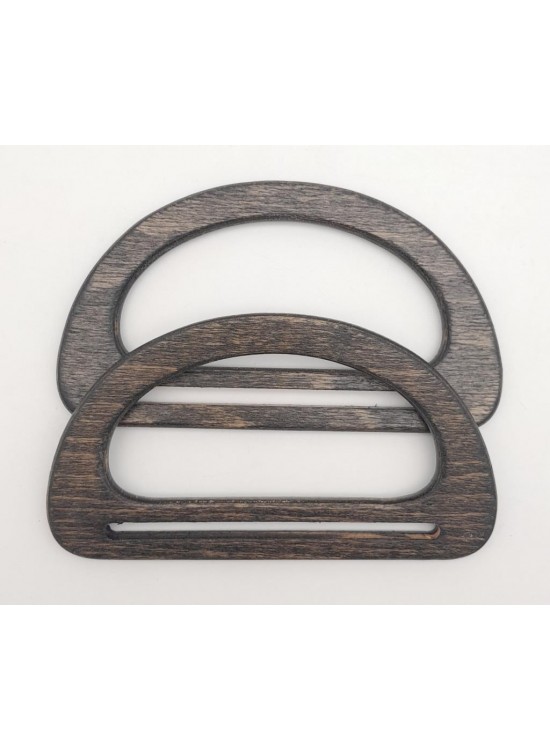 Çanta Aksesuar Köprülü D Model 8.5x15 cm Haki Renk Ahşap Çanta Sapı