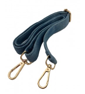 Çanta Aksesuar Kot Kumaş 125X2.5 Cm Sürgütlü Çanta Sapı Light Gold Metal