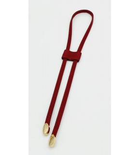 Çanta Aksesuar Koyu Bordo Renk Suni Deri Nubuk Büzgü Light Gold Metalli