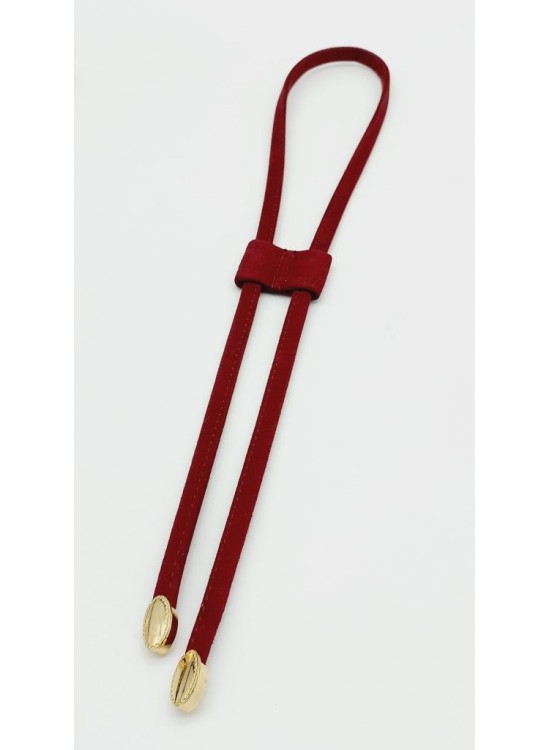 Çanta Aksesuar Koyu Bordo Renk Suni Deri Nubuk Büzgü Light Gold Metalli