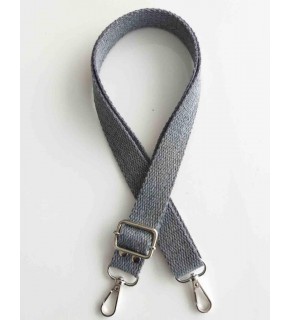 Çanta Aksesuar Koyu Gri Pamuklu Kolon Ayarlamalı Çanta Sapı