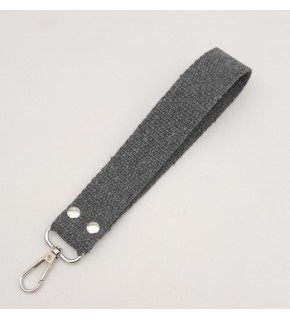 Çanta Aksesuar Koyu Gri Pamuklu Kolon Elcik Gümüş Metalli