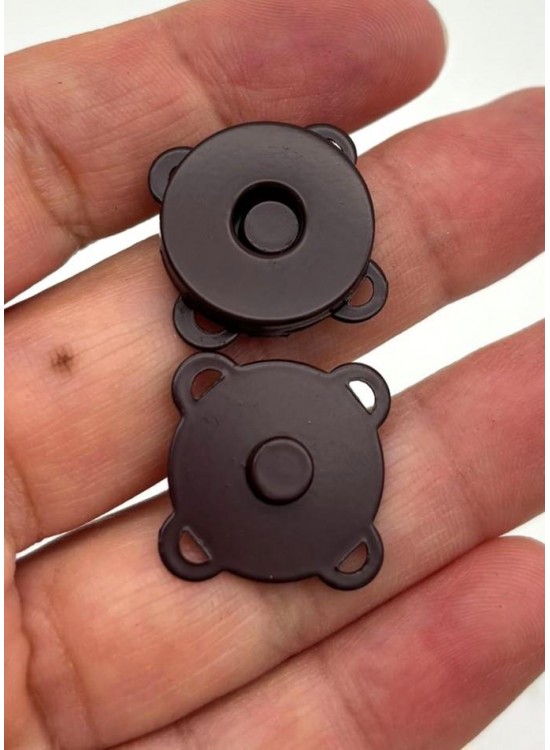 Çanta Aksesuar Koyu Kahve Dikilebilir Mıknatıslı Çıtçıt