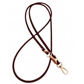 Çanta Aksesuar Koyu Kahve  Renk 5 mm Suni Deri Spagetti Model Çanta Sapı Light Gold Metal