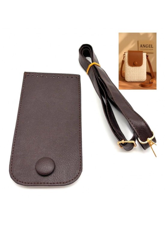 Çanta Aksesuar Koyu Kahve Renk Button Model Çanta Yapım Seti Light Gold Metalli Çanta Aksesuar Koyu Kahve Renk Button Model Çanta Yapım Seti Light Gold Metalli