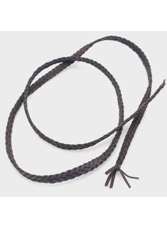 Çanta Aksesuar Koyu Kahve Renk Gerçek Deri 12 Mm Şerit Örgü Deri İp