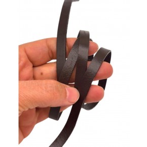 Çanta Aksesuar Koyu Kahve Renk Gerçek Deri 8 mm Şerit Deri İp