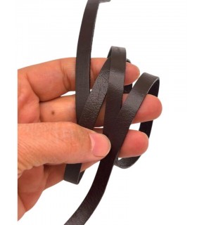 Çanta Aksesuar Koyu Kahve Renk Gerçek Deri 8 mm Şerit Deri İp