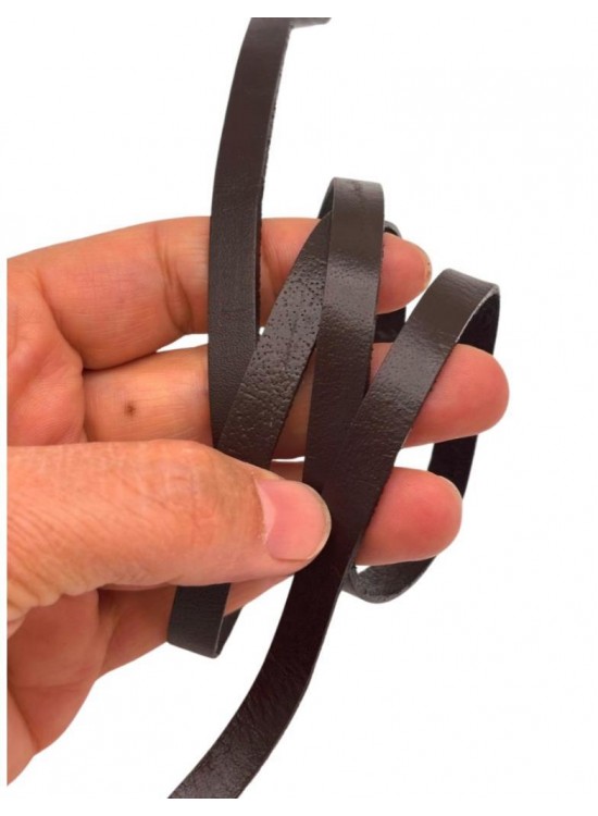 Çanta Aksesuar Koyu Kahve Renk Gerçek Deri 8 mm Şerit Deri İp Çanta Aksesuar Koyu Kahve Renk Gerçek Deri 8 mm Şerit Deri İp