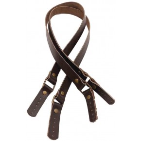 Çanta Aksesuar Koyu Kahve Renk Karedört Model Gerçek Deri Çanta Sapı (Antik Metal)