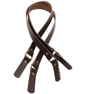 Çanta Aksesuar Koyu Kahve Renk Karedört Model Gerçek Deri Çanta Sapı (Antik Metal)