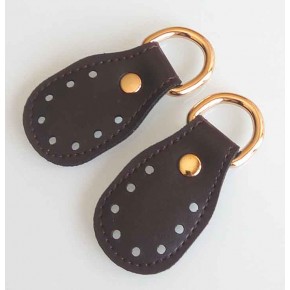 Çanta Aksesuar Koyu Kahve Renk, Sapların Uç Kısmına Dikmek İçin Deri Aparat.